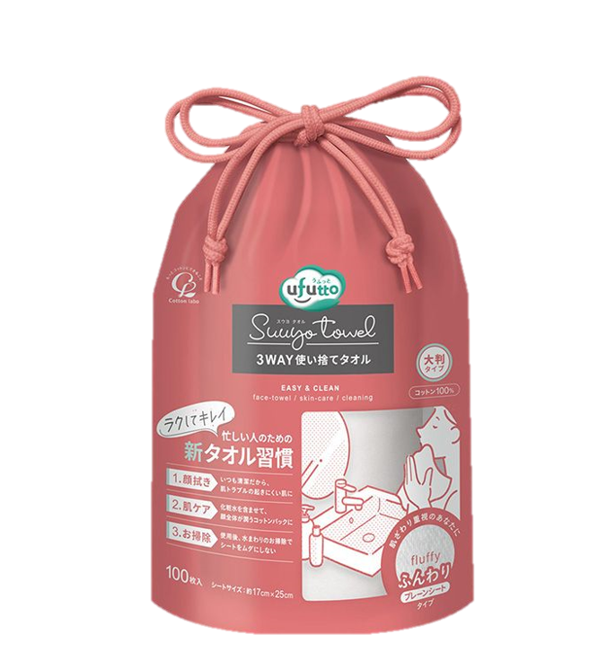 Túi 100 khăn mặt khô 100% Cotton dùng 1 lần Nhật Bản