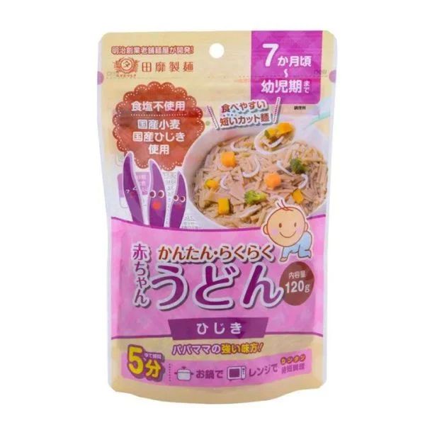 Mì udon Tanabiki-seimen tách muối vị rong biển khô cho bé 7 tháng