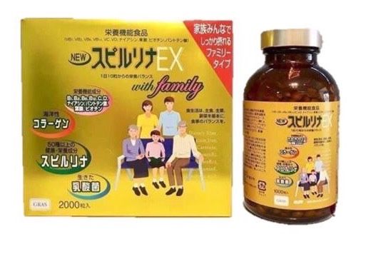 Tảo xoắn vàng Spirulina EX Family 2000 Viên.